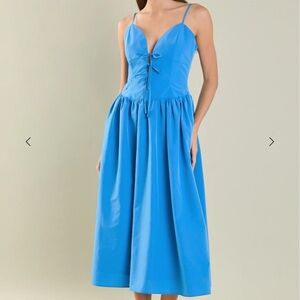 NWT- Endless Rose Front Ties Midi Dress